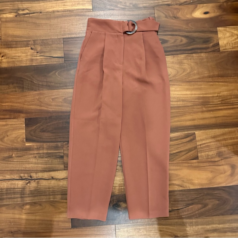 Topshop High-Waist Belted Trousers